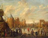 Droochsloot Jost Cornelisz Winter in a Dutch Town - Hermitage